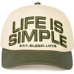 imageCC Embroidered TwoTone Trucker Snapback HatLife is Simple OliveBeige