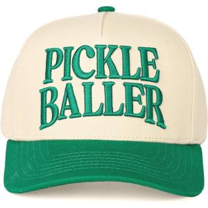 imageCC Embroidered TwoTone Trucker Snapback HatPickle Baller GreenBeige