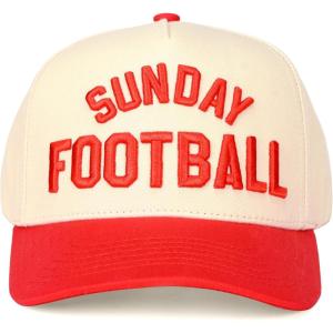 imageCC Embroidered TwoTone Trucker Snapback HatSunday Football RedBeige