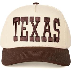 imageCC Embroidered TwoTone Trucker Snapback HatTexas BrownBeige