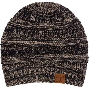 imageCC Exclusives Cable Knit Beanie2 Tone BlackDk Beige