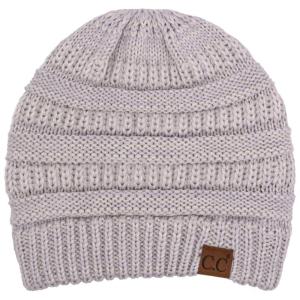 imageCC Exclusives Cable Knit Beanie2 Tone Lt Grey