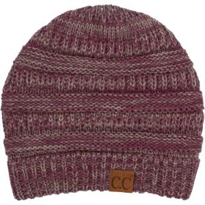 imageCC Exclusives Cable Knit Beanie2 Tone PlumCamel