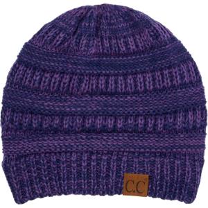 imageCC Exclusives Cable Knit Beanie2 Tone PurpleNavy