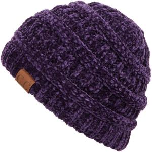 imageCC Exclusives Cable Knit BeanieChenille Dk Purple