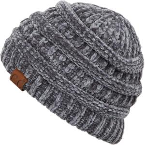 imageCC Exclusives Cable Knit BeanieChenille Lt Mel Grey