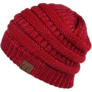 imageCC Exclusives Cable Knit BeanieRed Metallic