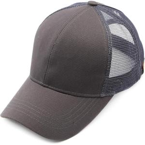 imageCC Hatsandscarf Ponytail caps Messy Buns Trucker Plain Baseball Cap BT6Charcoal
