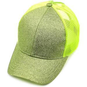 imageCC Hatsandscarf Ponytail caps Messy Buns Trucker Plain Baseball Cap BT6Glitterlime