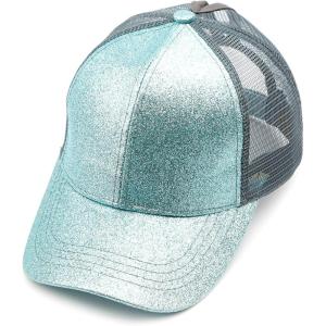 imageCC Hatsandscarf Ponytail caps Messy Buns Trucker Plain Baseball Cap BT6Glittermint