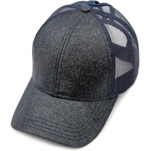 imageCC Hatsandscarf Ponytail caps Messy Buns Trucker Plain Baseball Cap BT6Glitternavy