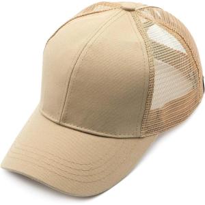 imageCC Hatsandscarf Ponytail caps Messy Buns Trucker Plain Baseball Cap BT6Khaki
