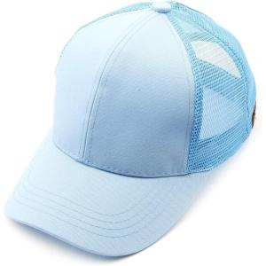 imageCC Hatsandscarf Ponytail caps Messy Buns Trucker Plain Baseball Cap BT6Lt Blue