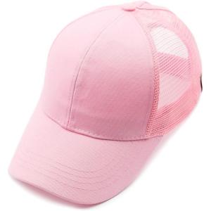 imageCC Hatsandscarf Ponytail caps Messy Buns Trucker Plain Baseball Cap BT6Pink