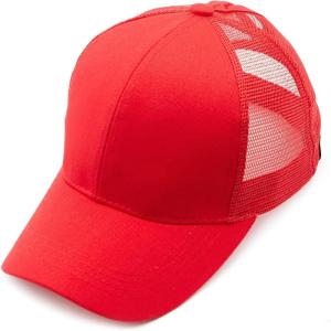 imageCC Hatsandscarf Ponytail caps Messy Buns Trucker Plain Baseball Cap BT6Red