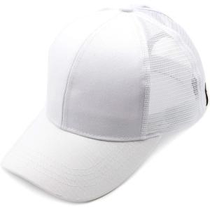 imageCC Hatsandscarf Ponytail caps Messy Buns Trucker Plain Baseball Cap BT6White