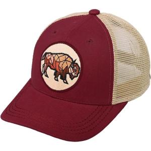 imageCC Mens Embroidered Patch Trucker Mesh Back Adjustable Snapback Baseball CapBull  Maroon