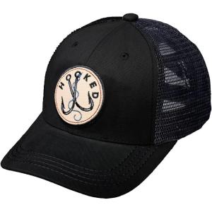 imageCC Mens Embroidered Patch Trucker Mesh Back Adjustable Snapback Baseball CapHooked  Black