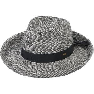 imageCC Panama Sun Hat  Rolled Edge Fedora Style with Trim Band ampamp UPF 50 UV ProtectionBlack Multi