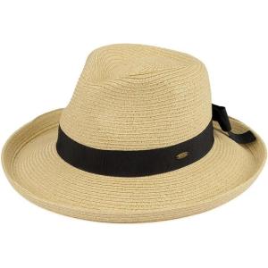 imageCC Panama Sun Hat  Rolled Edge Fedora Style with Trim Band ampamp UPF 50 UV ProtectionNatural