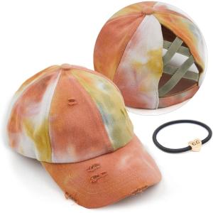 imageCC Ponycap Messy High Bun Ponytail Adjustable Glitter Mesh Trucker Baseball CapTie Dyesage