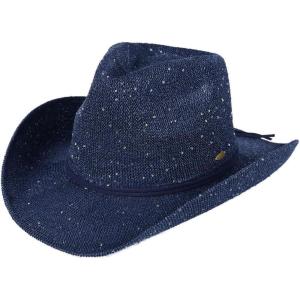imageCC Sparkly Sequin Cowboy Hat with Suede String TrimBlue