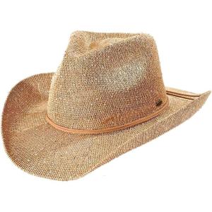 imageCC Sparkly Sequin Cowboy Hat with Suede String TrimGold
