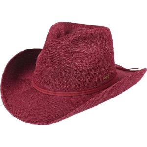 imageCC Sparkly Sequin Cowboy Hat with Suede String TrimMaroon
