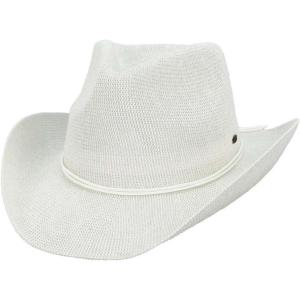 imageCC Sparkly Sequin Cowboy Hat with Suede String TrimOffwhite