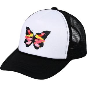 imageCC Trucker Mesh Adjustable Snapback Baseball CapAbstract Pink Butterfly  Black