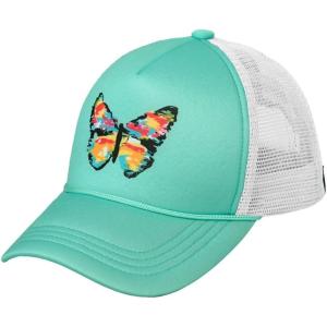 imageCC Trucker Mesh Adjustable Snapback Baseball CapAbstract Vivid Butterfly  Aqua