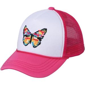 imageCC Trucker Mesh Adjustable Snapback Baseball CapAbstract Vivid Butterfly  Hot Pink