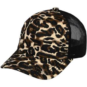 imageCC Unisex Adjustable Trucker Baseball Cap HatCotton Brushed Leopard