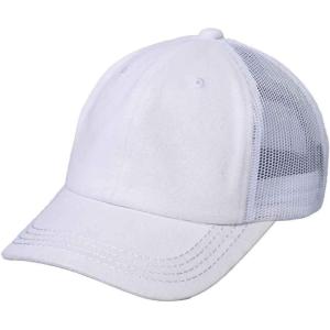 imageCC Unisex Adjustable Trucker Baseball Cap HatCotton Brushed White