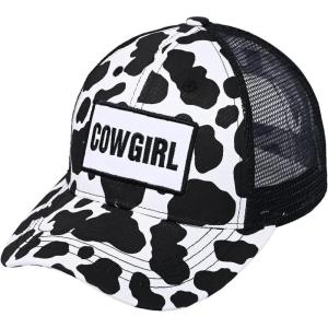 imageCC Unisex Adjustable Trucker Baseball Cap HatCow Pattern  Black