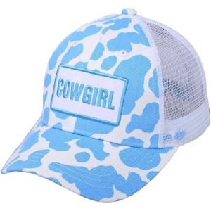 imageCC Unisex Adjustable Trucker Baseball Cap HatCow Pattern  Blue