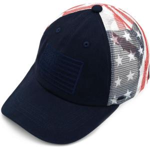 imageCC Unisex Adjustable Trucker Baseball Cap HatPrinted American Flag  Navy