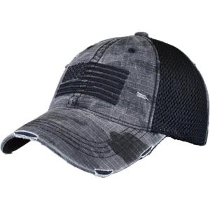 imageCC Unisex Adjustable Trucker Baseball Cap HatUsa Flag Camo Black