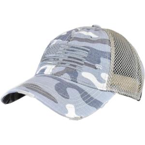 imageCC Unisex Adjustable Trucker Baseball Cap HatUsa Flag Camo Gray