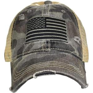 imageCC Unisex Adjustable Trucker Baseball Cap HatUsa Flag Gray