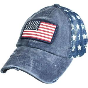 imageCC Unisex Adjustable Trucker Baseball Cap HatUsa Flag Patch
