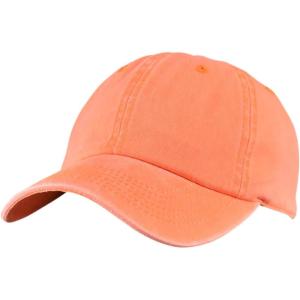 imageCC Unisex Classic Blank Low Profile Cotton Unconstructed Baseball Cap Dad HatDistressed Neon Orange