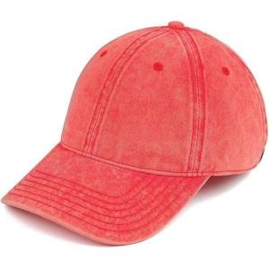 imageCC Unisex Classic Blank Low Profile Cotton Unconstructed Baseball Cap Dad HatDistressed Red
