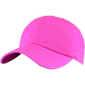 imageCC Unisex Classic Blank Low Profile Cotton Unconstructed Baseball Cap Dad HatNeon Pink