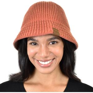 imageCC Unisex Winter Cable Knit Packable Vintage Cloche Bucket HatBrick