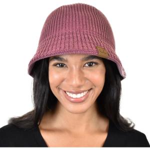 imageCC Unisex Winter Cable Knit Packable Vintage Cloche Bucket HatCoco Berry