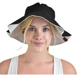 imageCC Womens 100 Cotton Crushable Bucket Ponytail Messy Bun Sun Hat ReversibleBkLt Beige