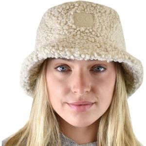 imageCC Womens Winter Faux Fur Teddy Style Fisherman Bucket HatBeige