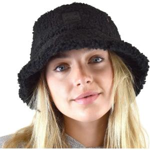 imageCC Womens Winter Faux Fur Teddy Style Fisherman Bucket HatBlack