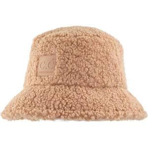 imageCC Womens Winter Faux Fur Teddy Style Fisherman Bucket HatCamel